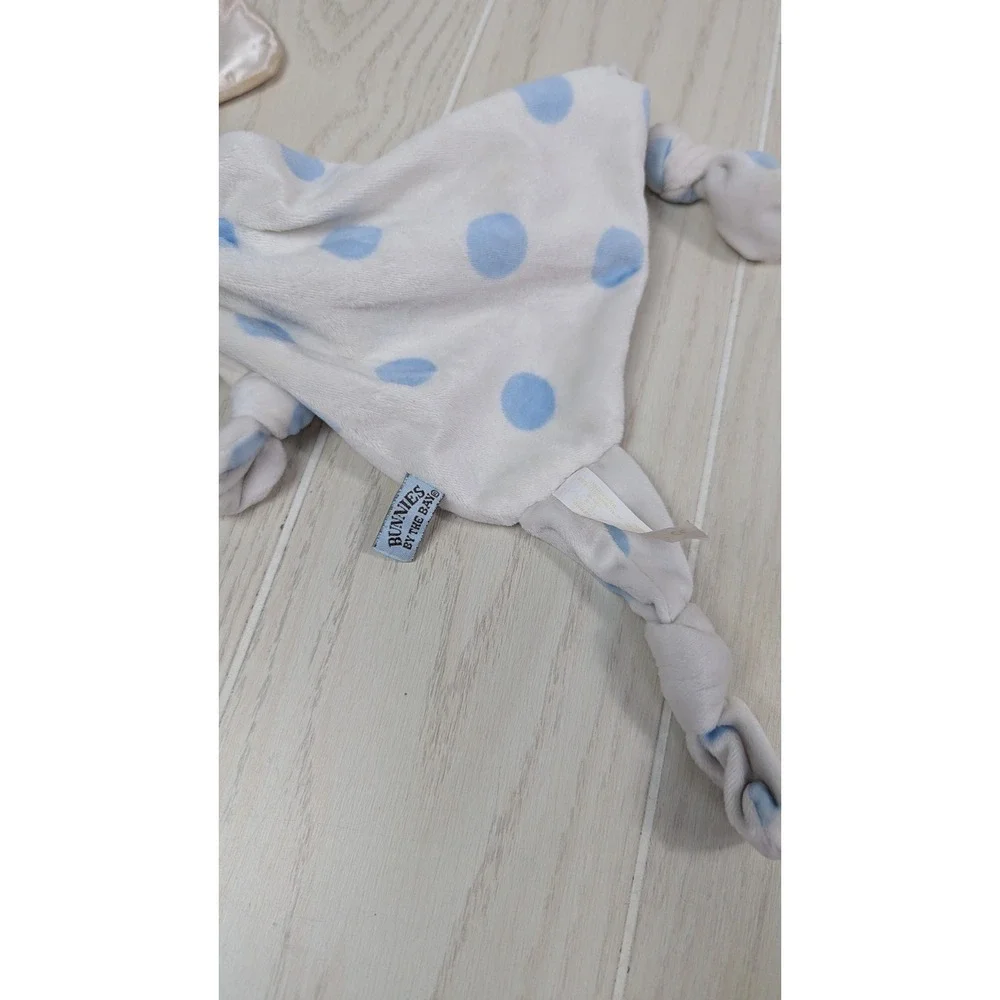 Bunnies By The Bay Puppy Dog Lovey Blue Dot Tan spot eye Security Blanket Knotty